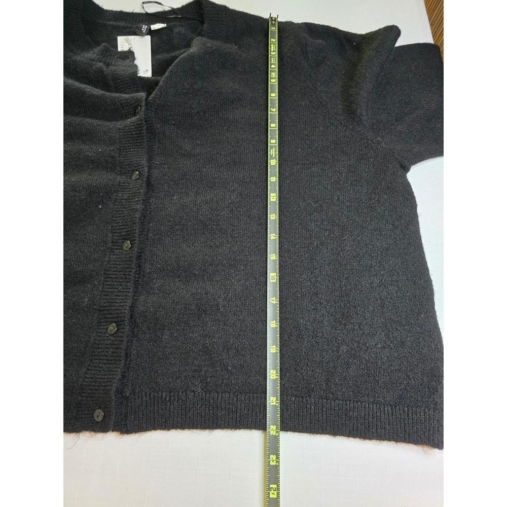 Black Button Front Cardigan Sweater Wool Blend Plus Size NWT Goth Dark Academia - Picture 4 of 6